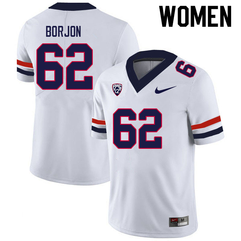 Women #62 Joseph Borjon Arizona Wildcats College Football Jerseys Sale-White - Click Image to Close